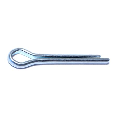 Extended Prong Cotter Pin, 3/16 in Dia, 1-1/4 in L, Steel, 26 PK